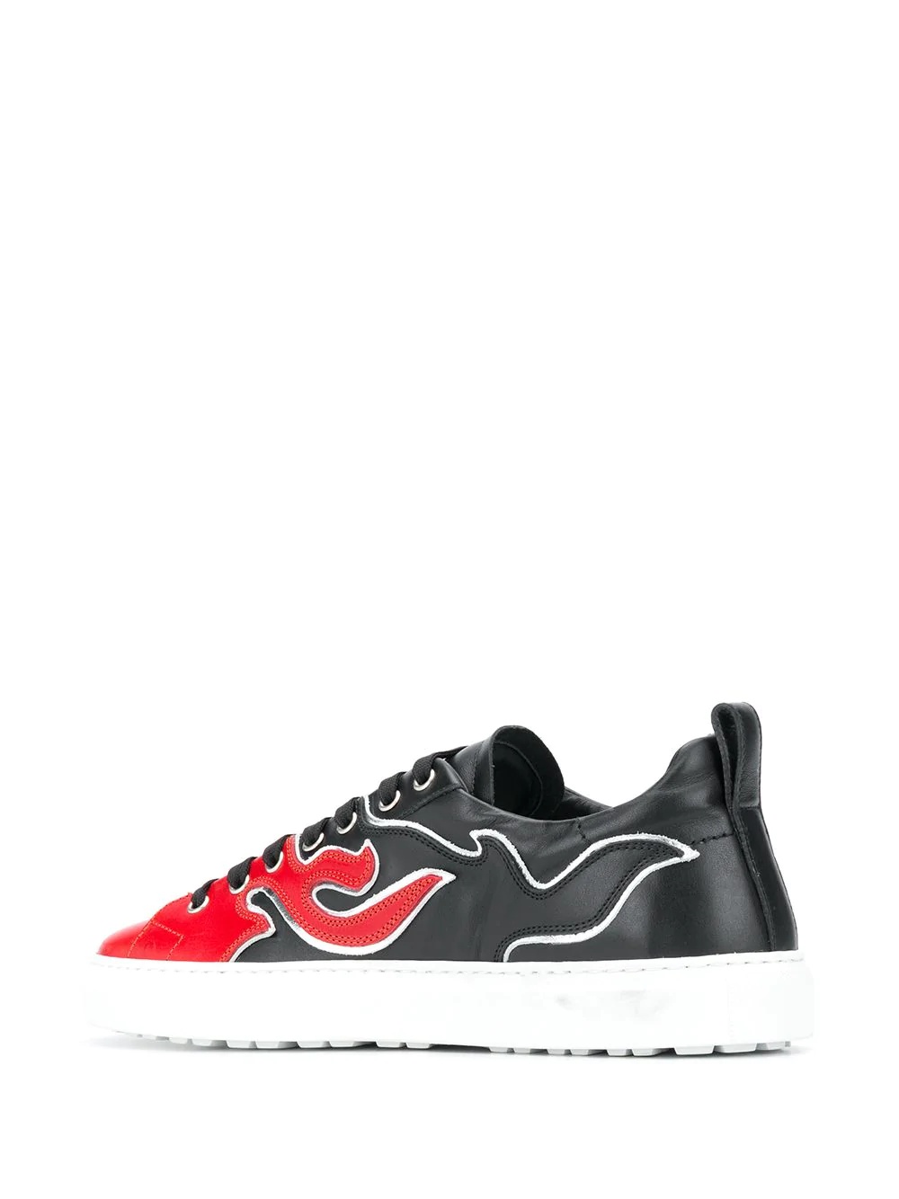 flame print low top sneakers - 3