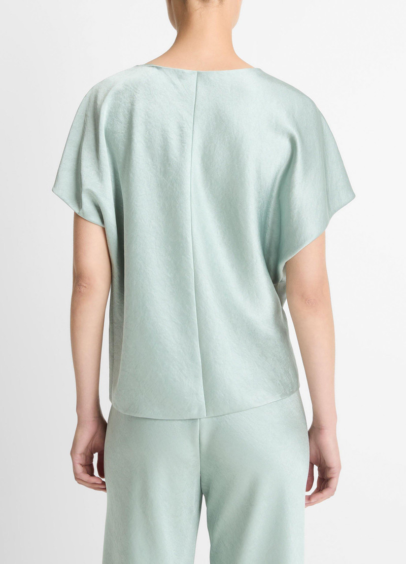 Vince Draped Satin Dolman-Sleeve Blouse outlook