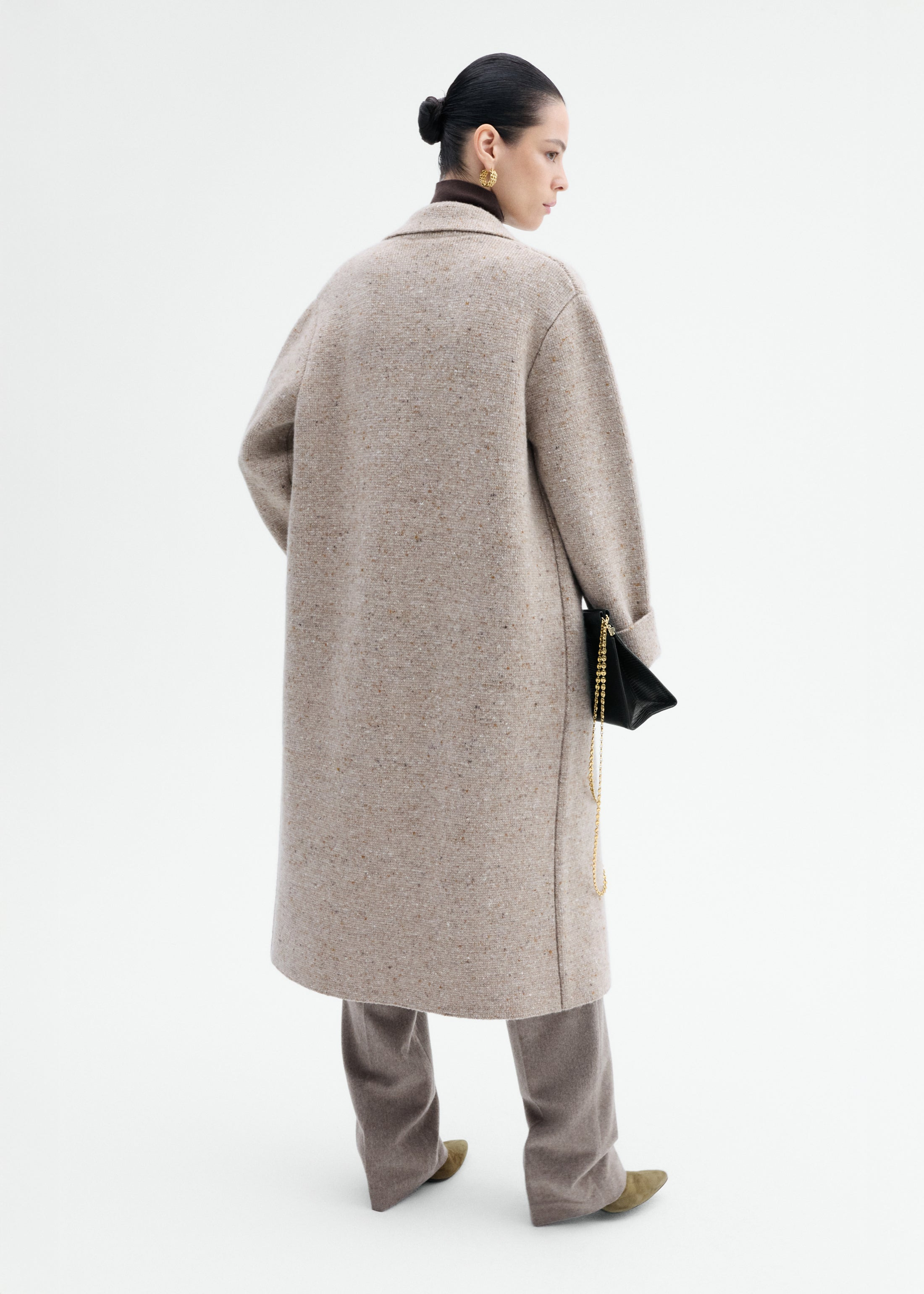 Sweater Coat in Wool Cashmere Tweed - 4