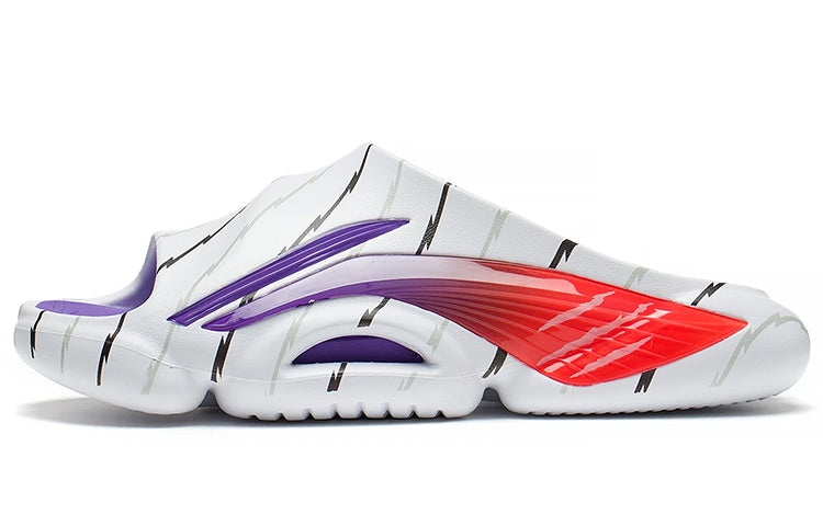 Li-Ning 8 PE Courtside Slides 'White Red' ABTS009-5 - 2