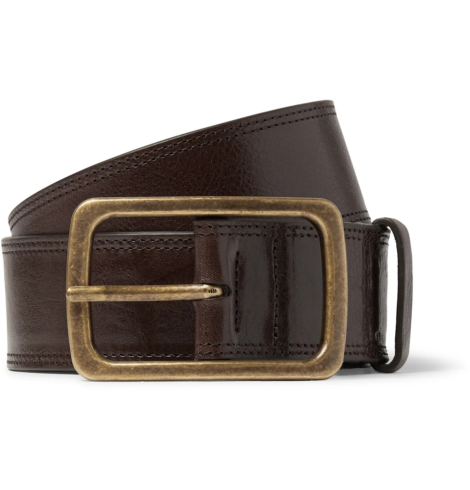 4.5cm Black Leather Belt - 1