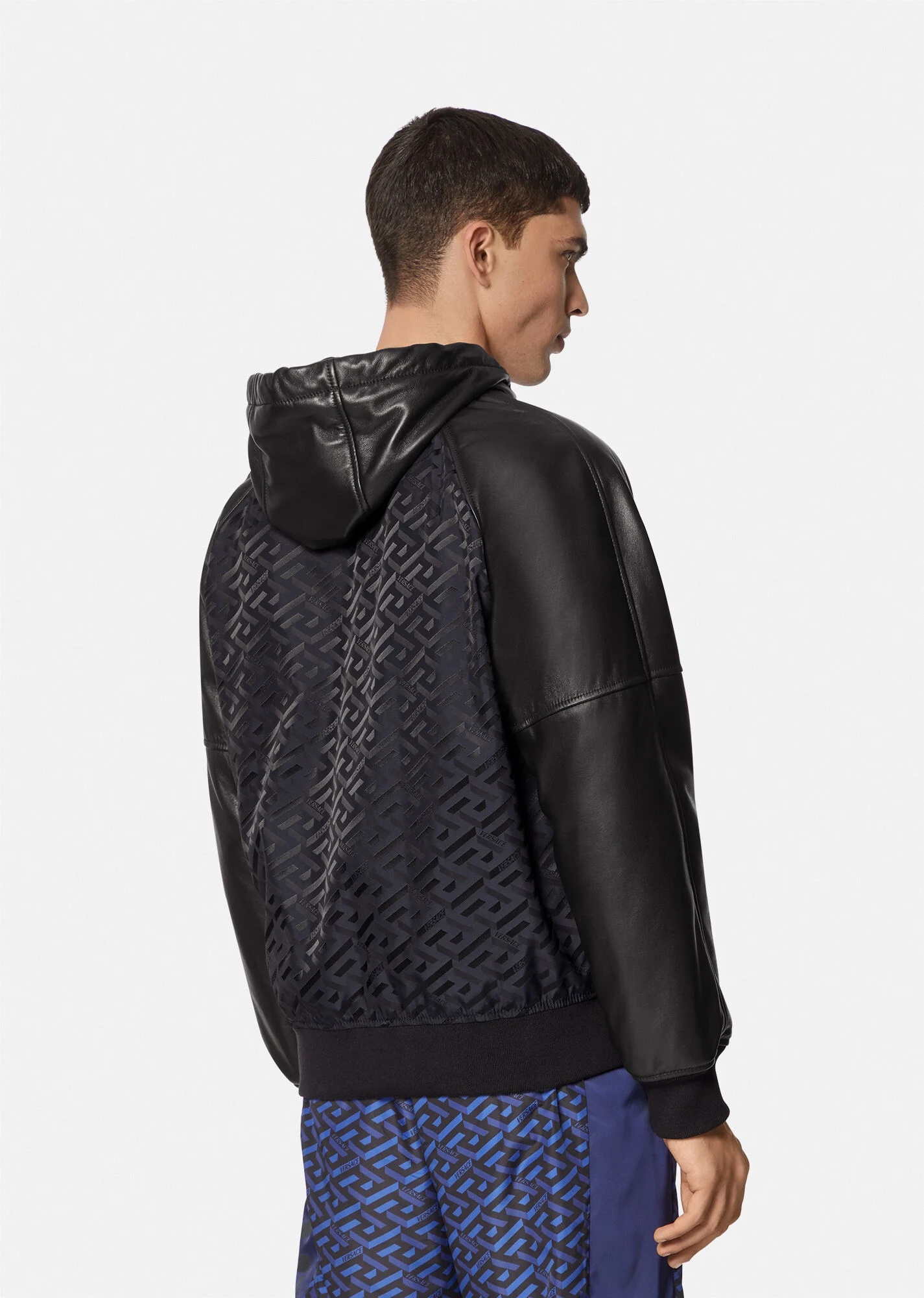 La Greca Print Hooded Jacket - 4