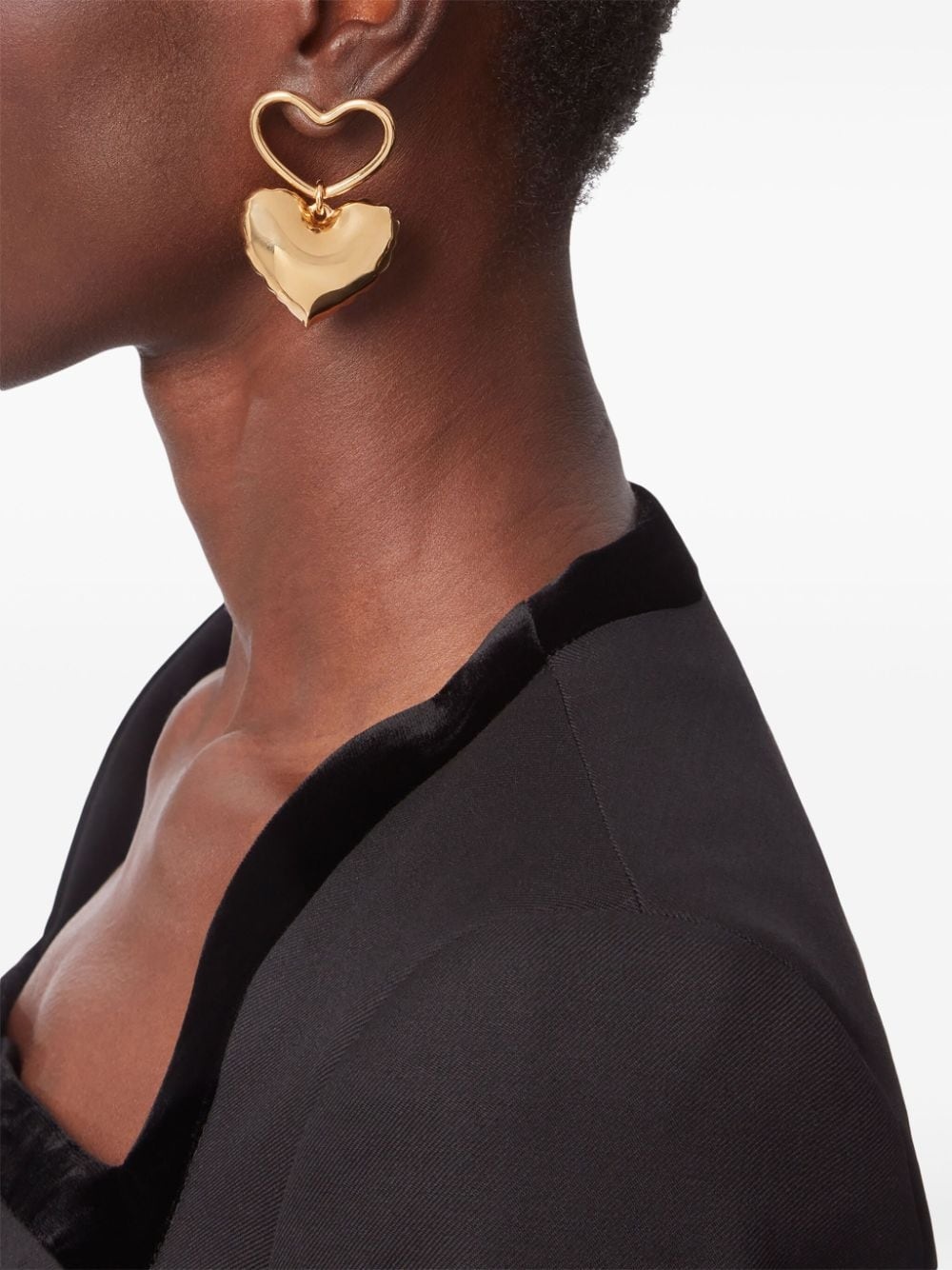 heart charm dangle earrings - 3