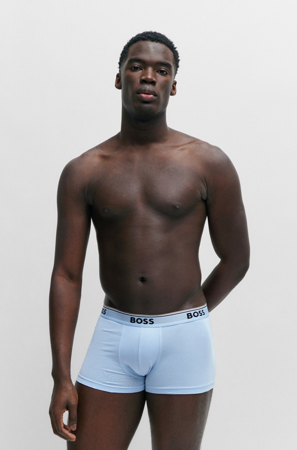 THREE-PACK OF STRETCH-COTTON TRUNKS WITH LOGO WAISTBANDS - 2
