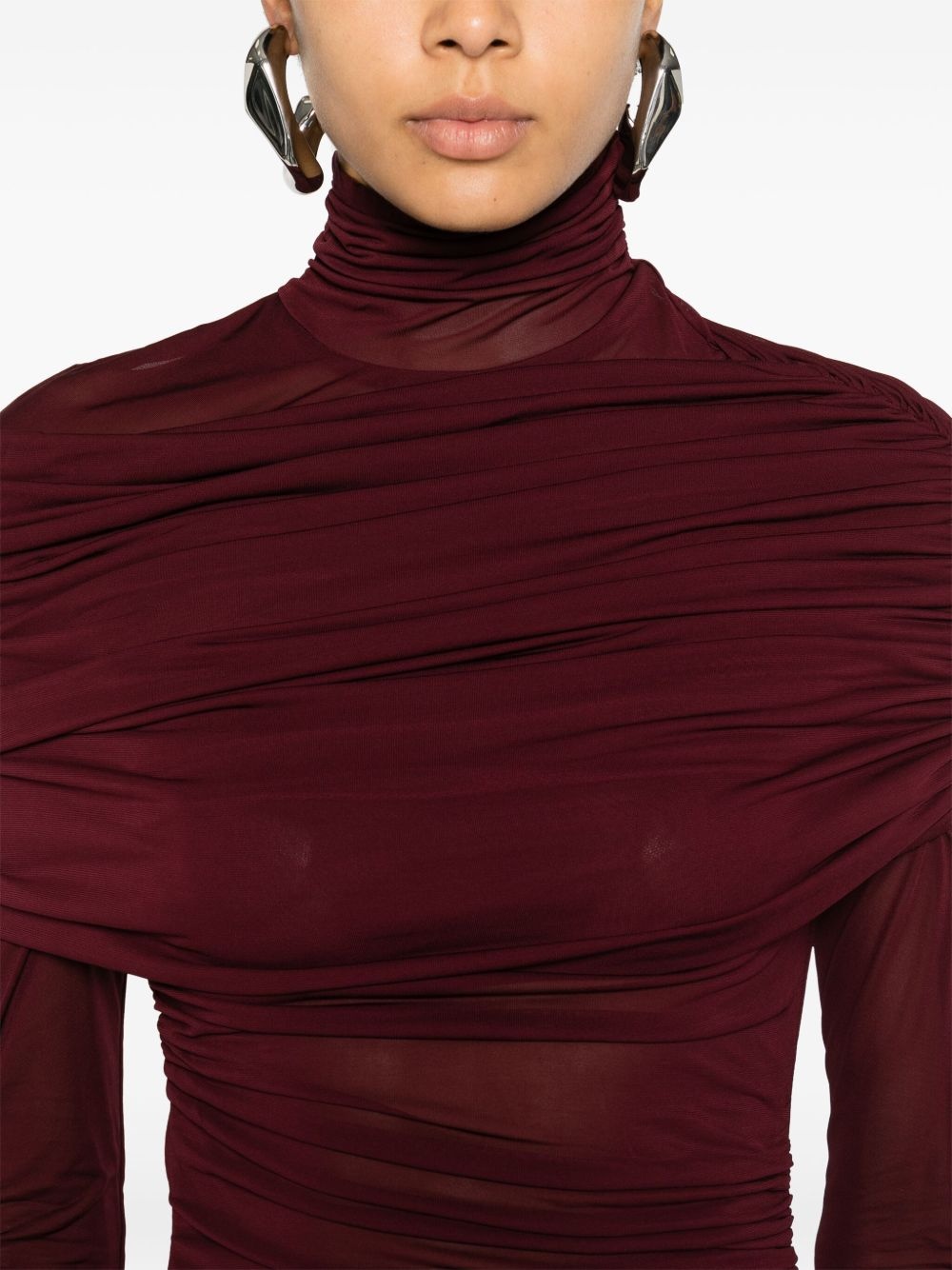 ruched midi dress - 5