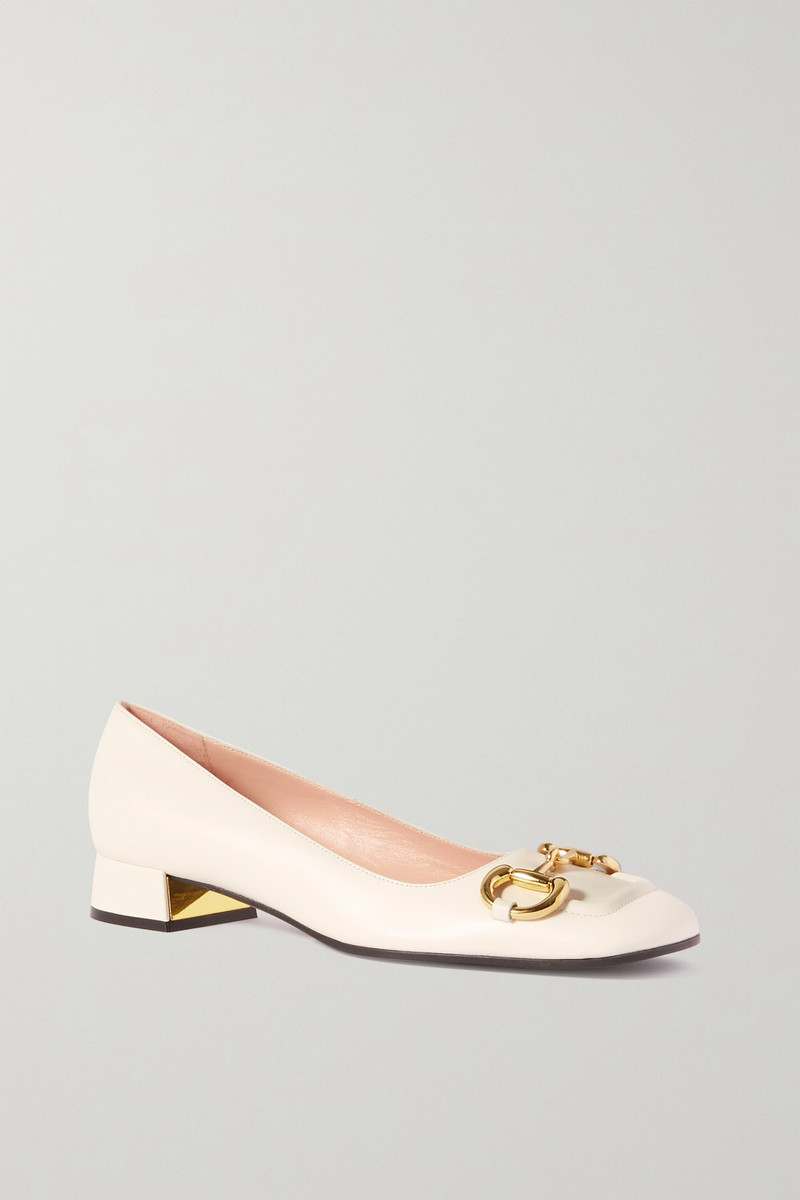 Baby horsebit-detailed leather pumps - 1