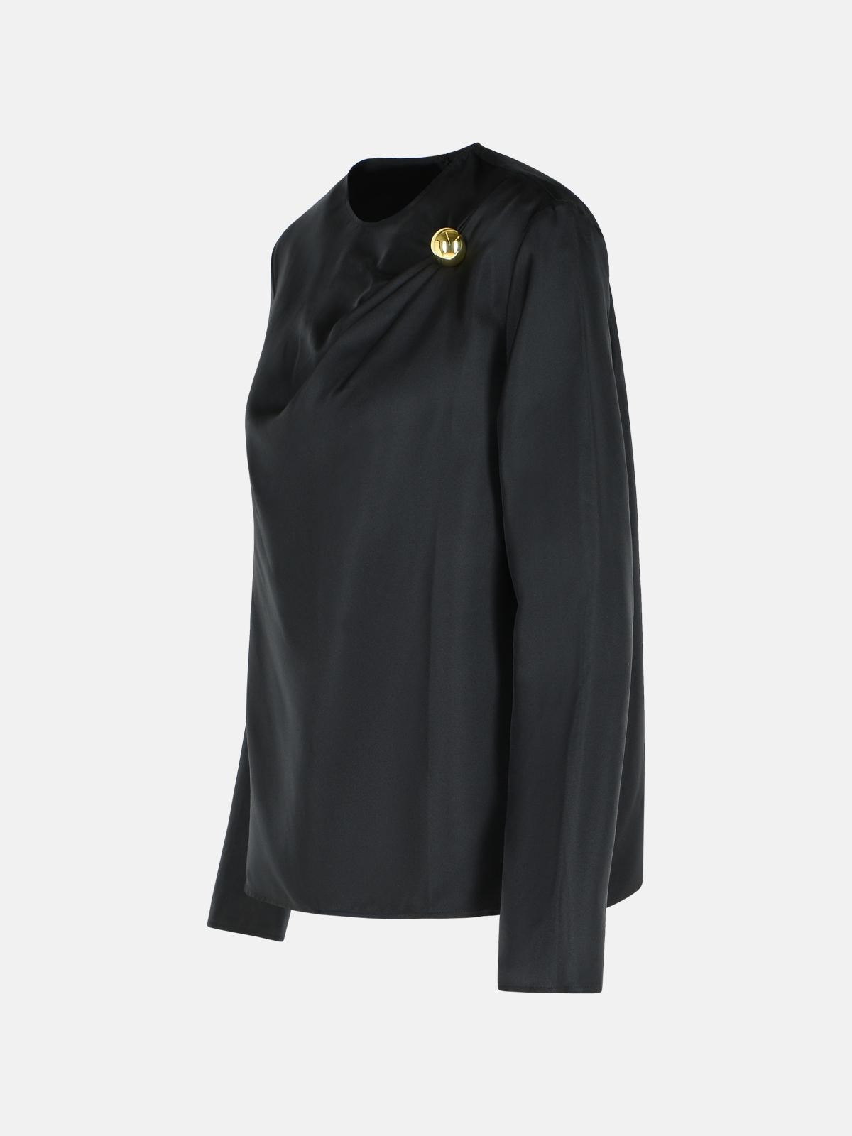'AZAE' BLOUSE DRAPED IN BLACK SILK - 2