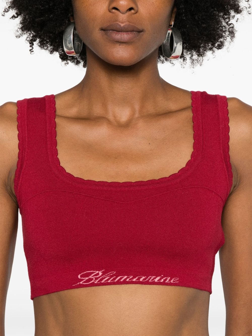 logo-jacquard crop top - 5