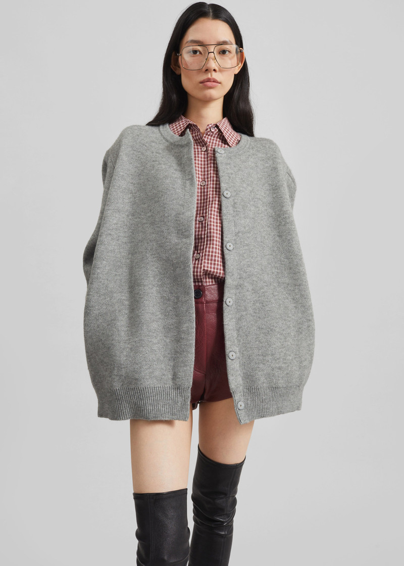 Bergen Padded Knit Cardigan - Grey 7