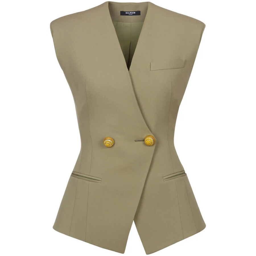 Balmain Grain-Effect Buttoned Vest - 5