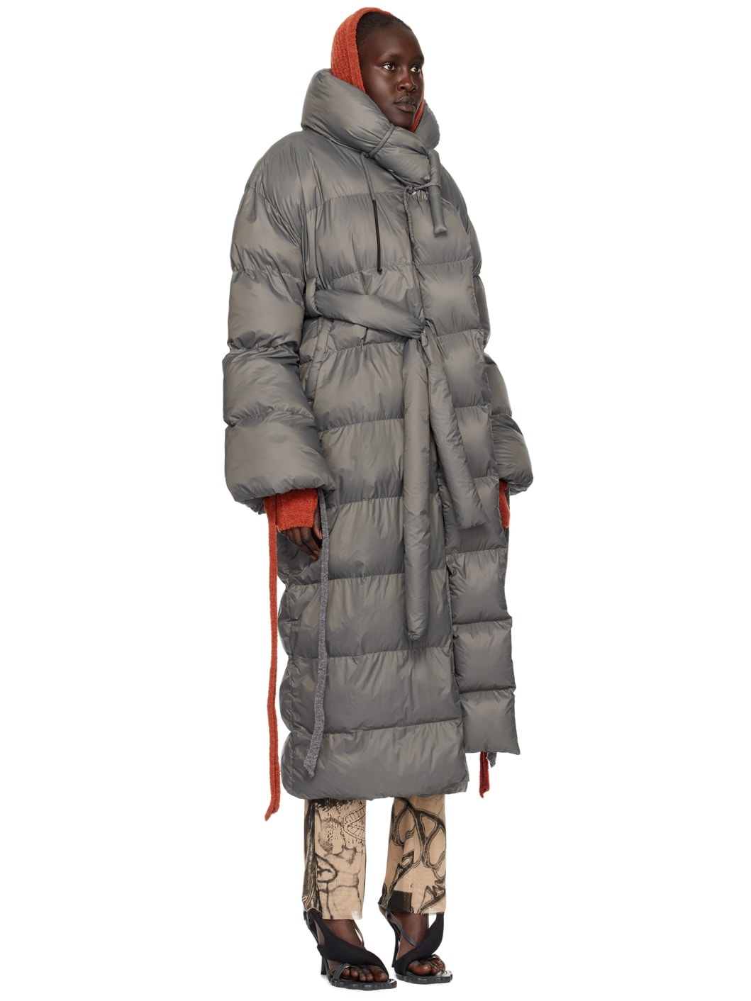 Gray Laced Puffer Coat - 2