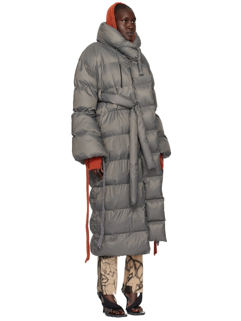 Gray Laced Puffer Coat 2