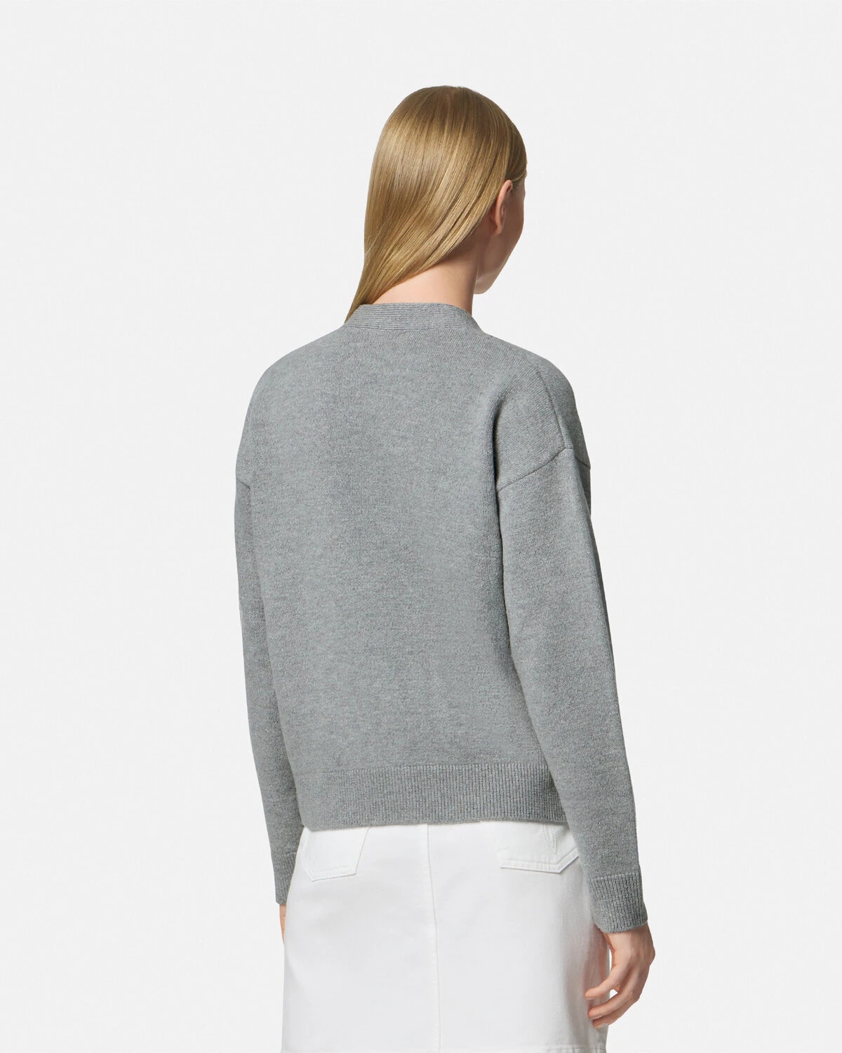 Cashmere-Blend Knit Boxy Cardigan - 5