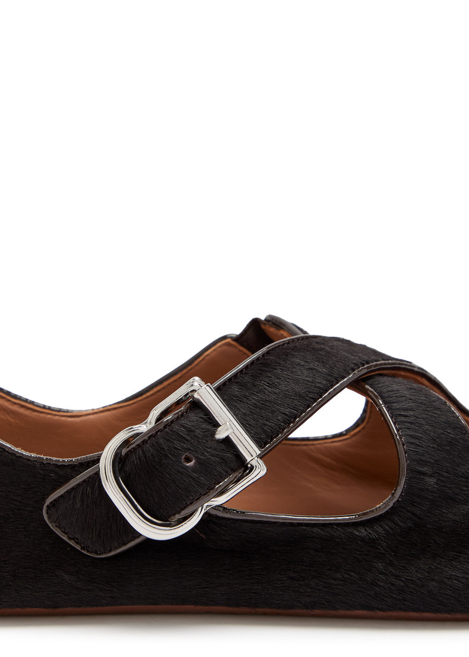 Alaïa Cross-over Calf-hair Ballet Flats - 3