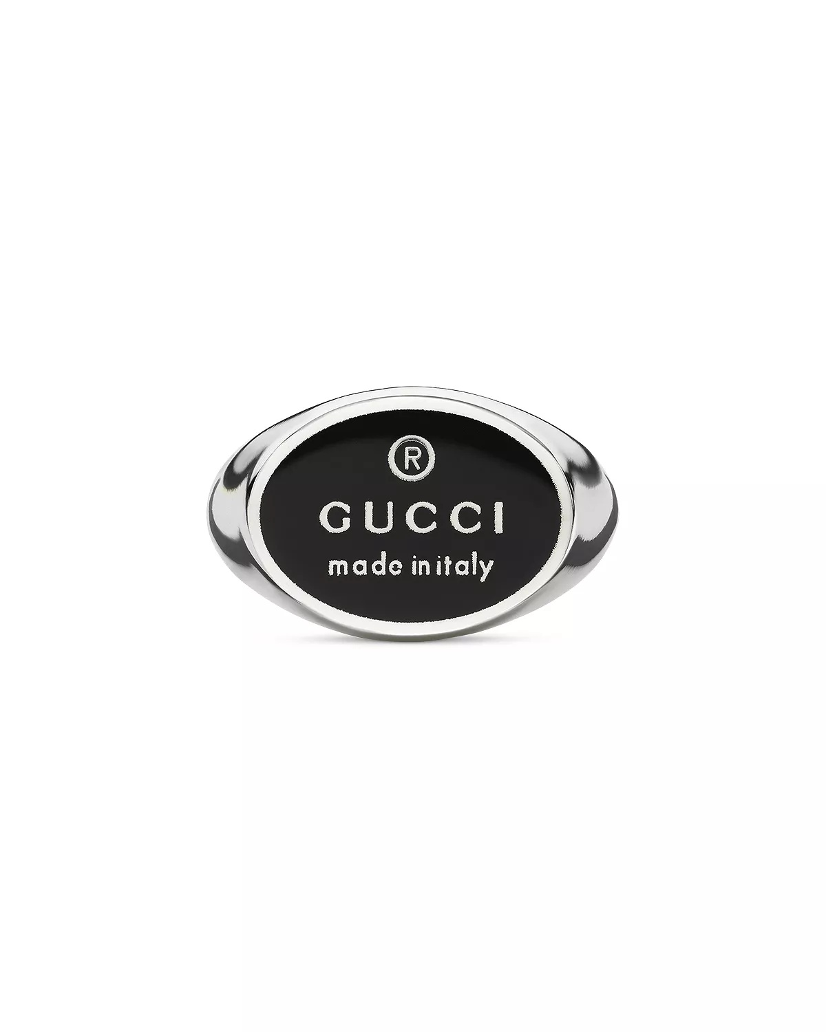 Sterling Silver Trademark Black Enamel Ring - 3