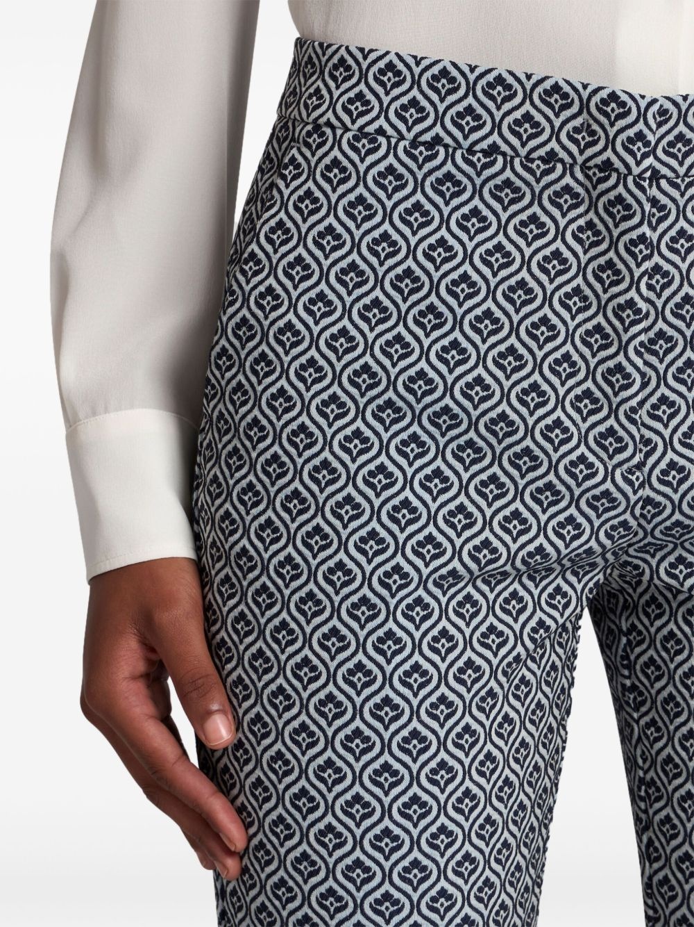 floral-jacquard trousers - 5