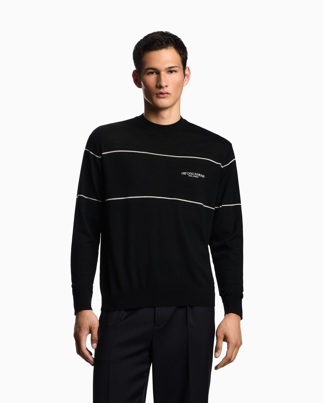 VIRGIN-WOOL JUMPER WITH JACQUARD LOGO - 4