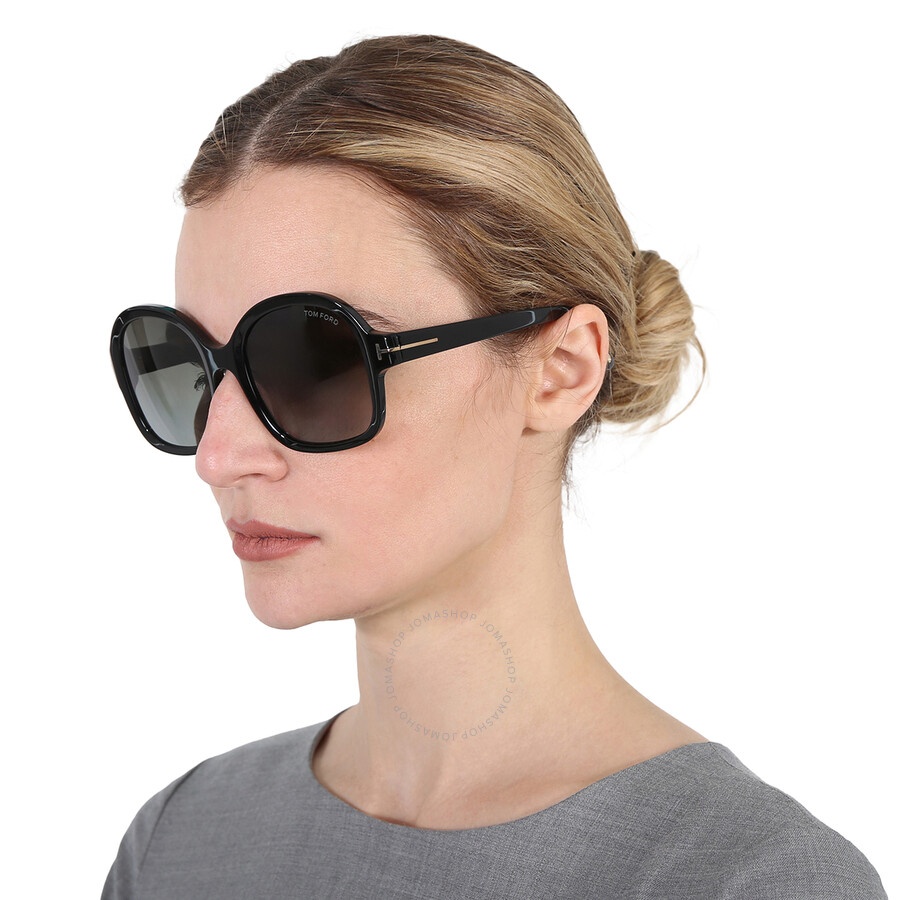 Tom Ford Hanley Smoke Gradient Square Ladies Sunglasses FT1034 01B 57 - 2