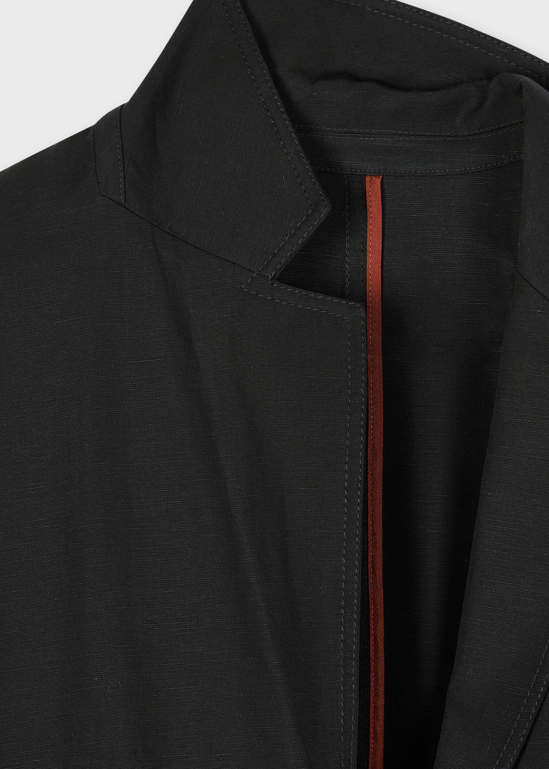 Paul Smith Women's Black Linen-Blend Patch Pocket Blazer outlook