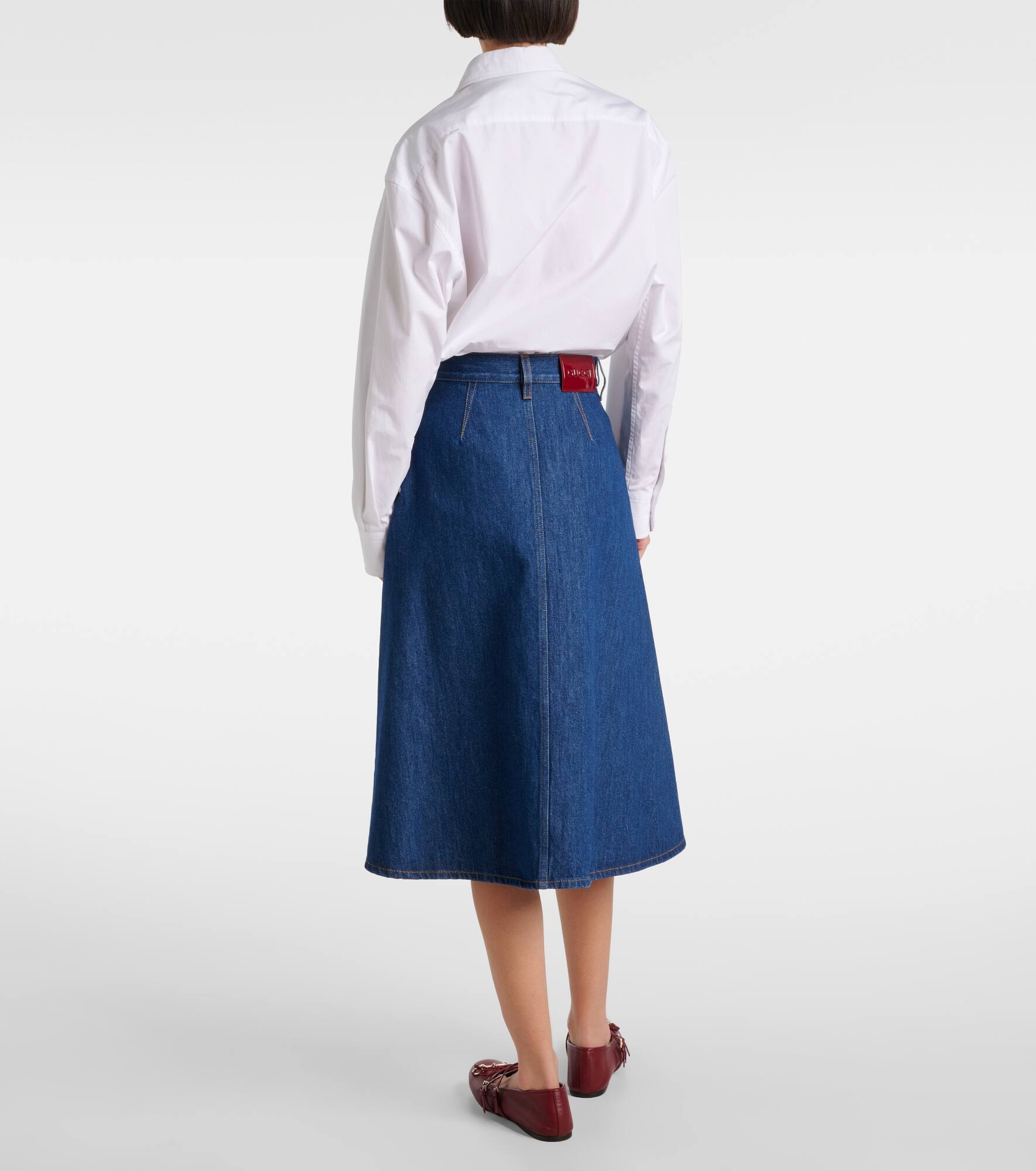 Denim midi skirt - 3