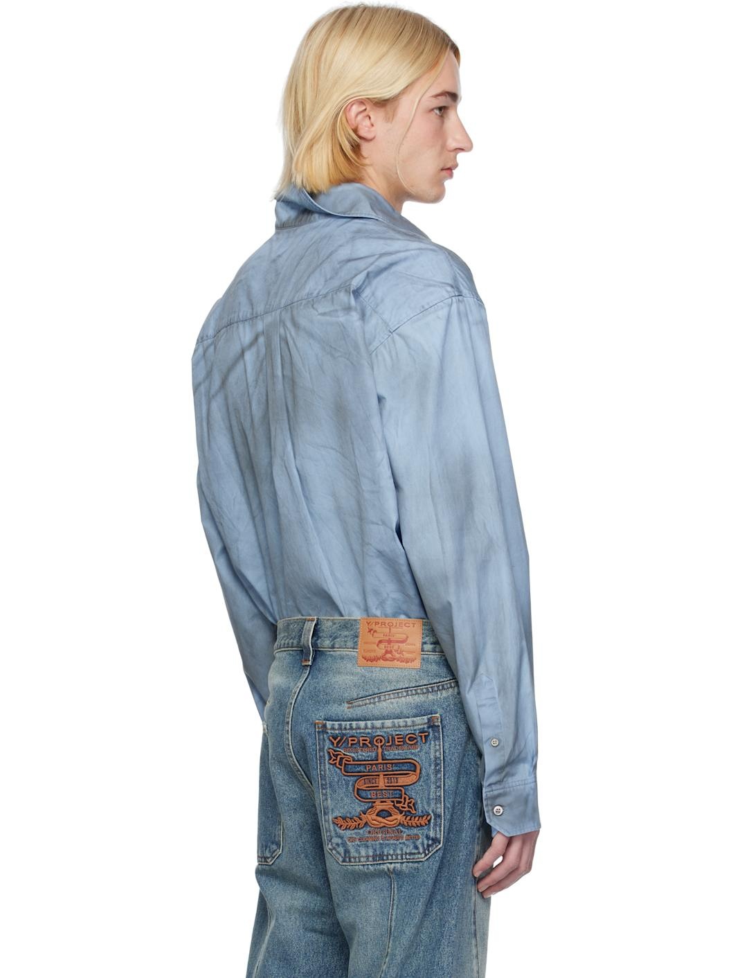 Blue Spray Pinched Logo Shirt - 3