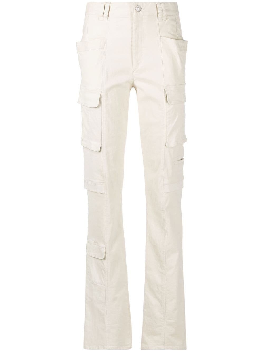 slim-cut cargo trousers - 1