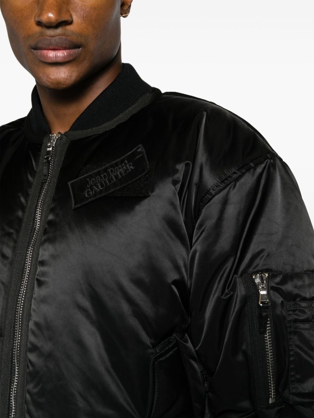 logo-patch bomber jacket - 6