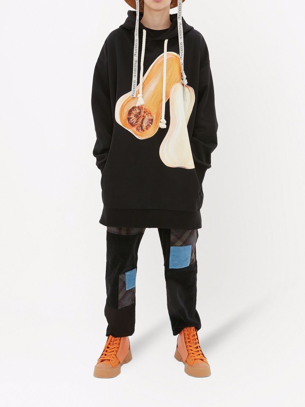 pumpkin-print oversized hoodie - 4