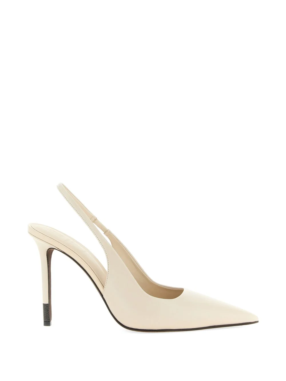 pointed monile leather pumps - 1