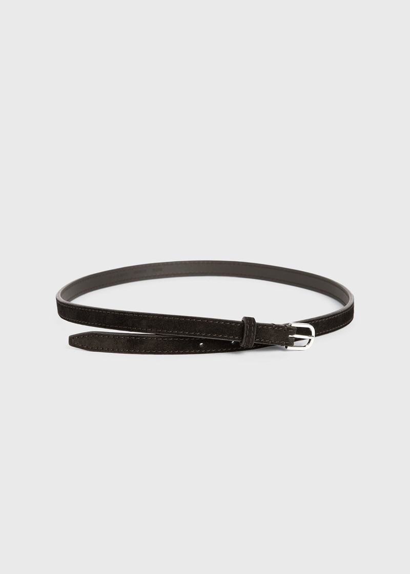 Thin suede belt espresso 3