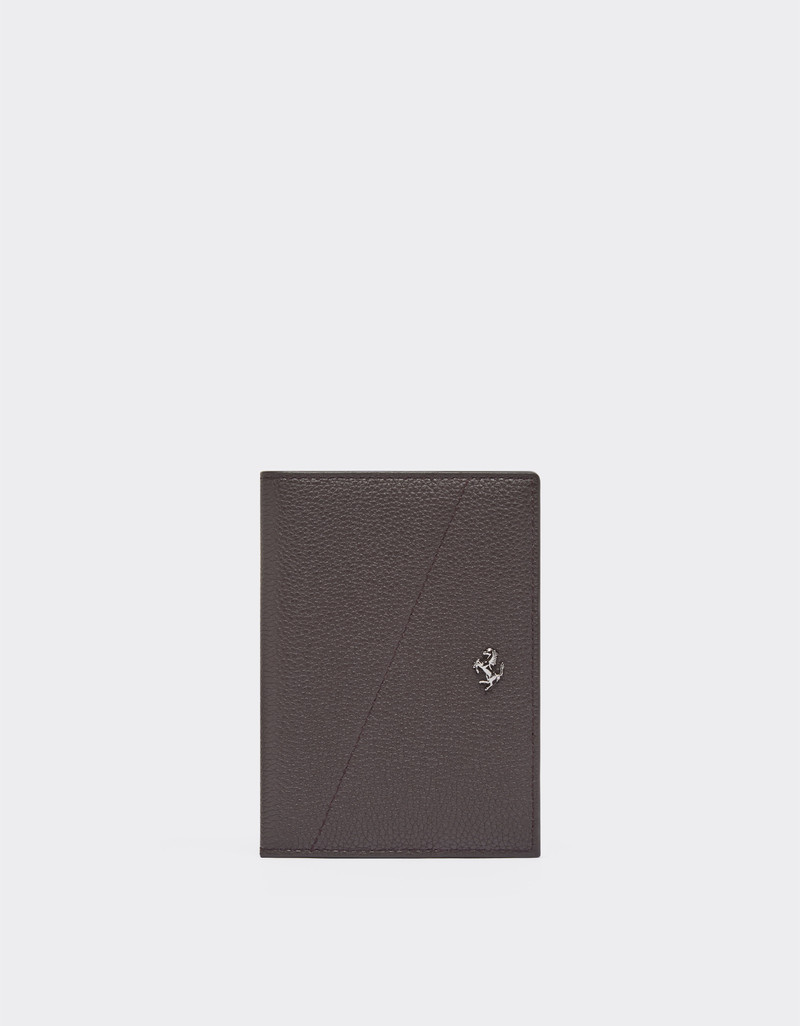 Grained leather passport holder 1