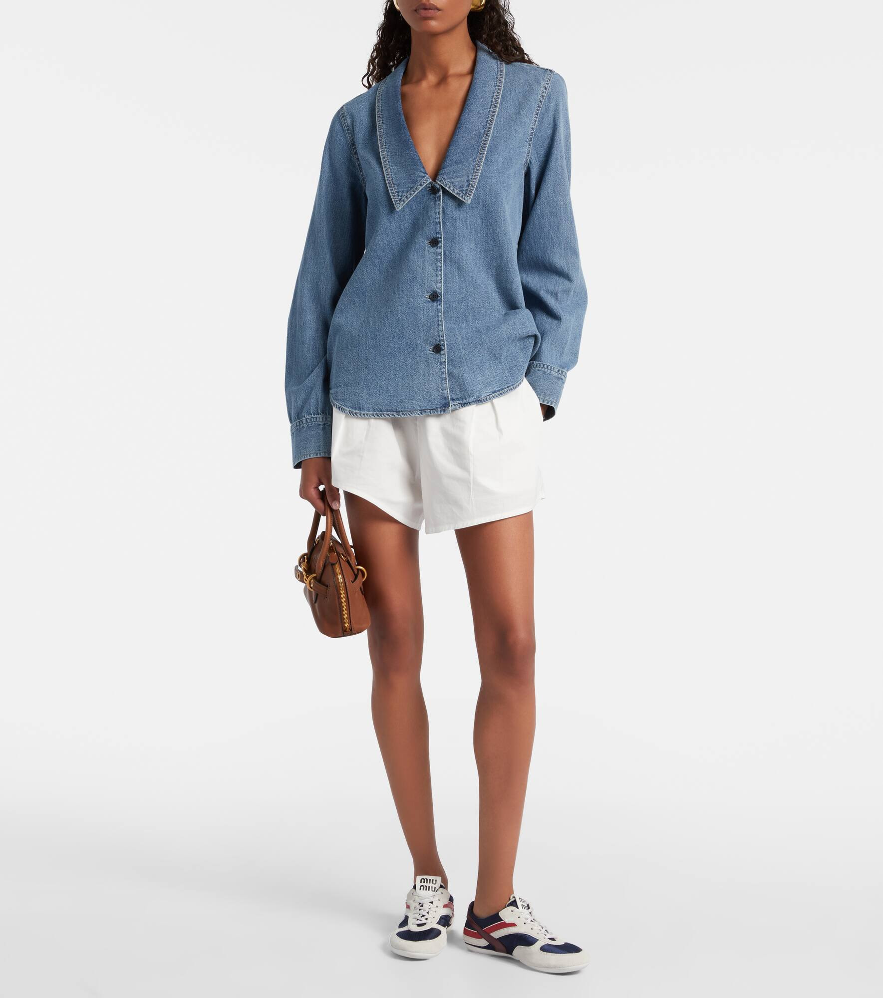 Low Collar denim shirt - 2