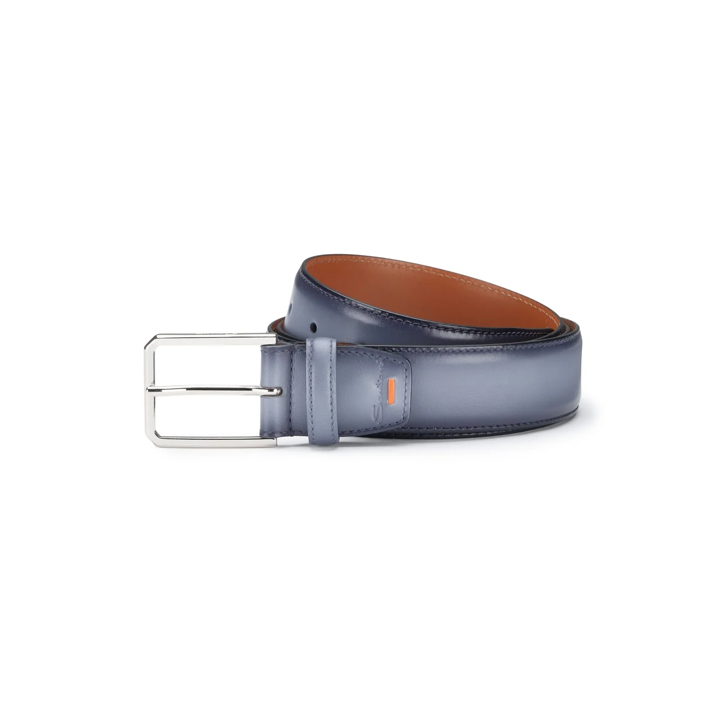 Light blue leather adjustable belt - 1