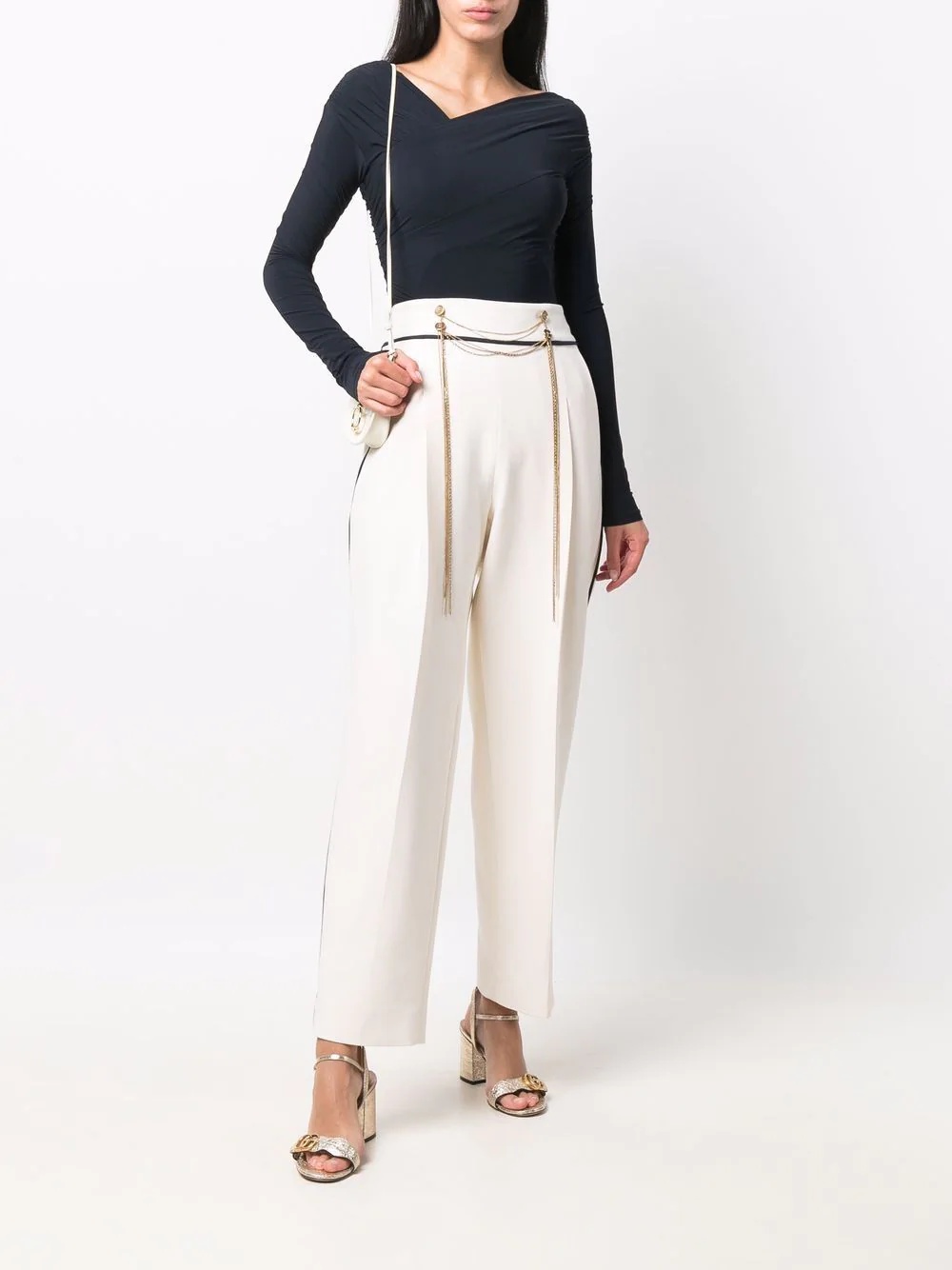 chain-detail tailored trousers - 2