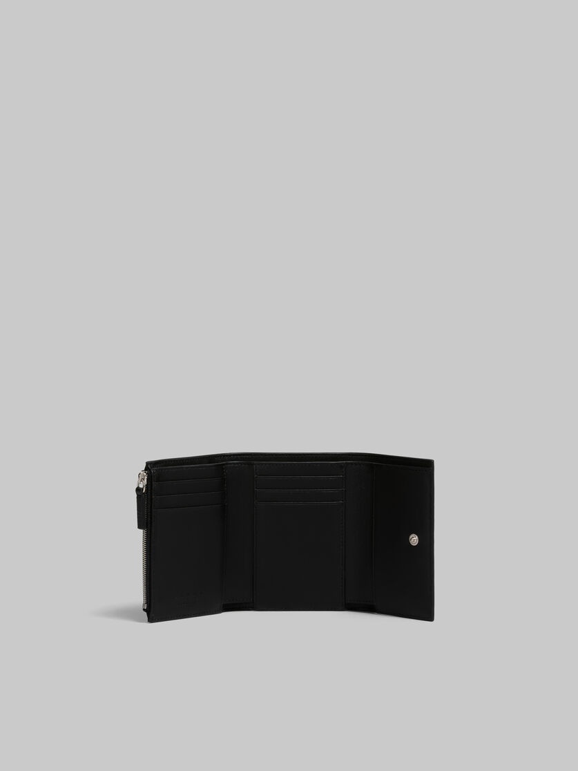 BLACK LEATHER TRIFOLD WALLET WITH MARNI MENDING - 2