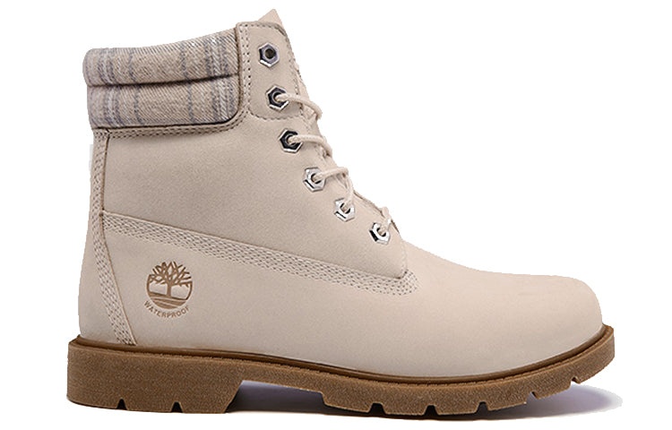 (WMNS) Timberland Lindon Woods 6 Inch Waterproof Boot 'Beige Nubuck and Printed Collar' A2BBR - 2