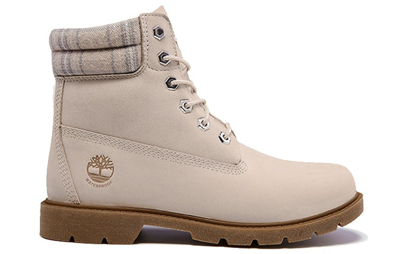 Timberland (WMNS) Timberland Lindon Woods 6 Inch Waterproof Boot 'Beige Nubuck and Printed Collar' A2BBR outlook