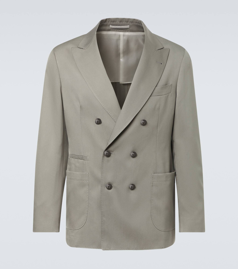 Double-breasted silk suit jacket 1