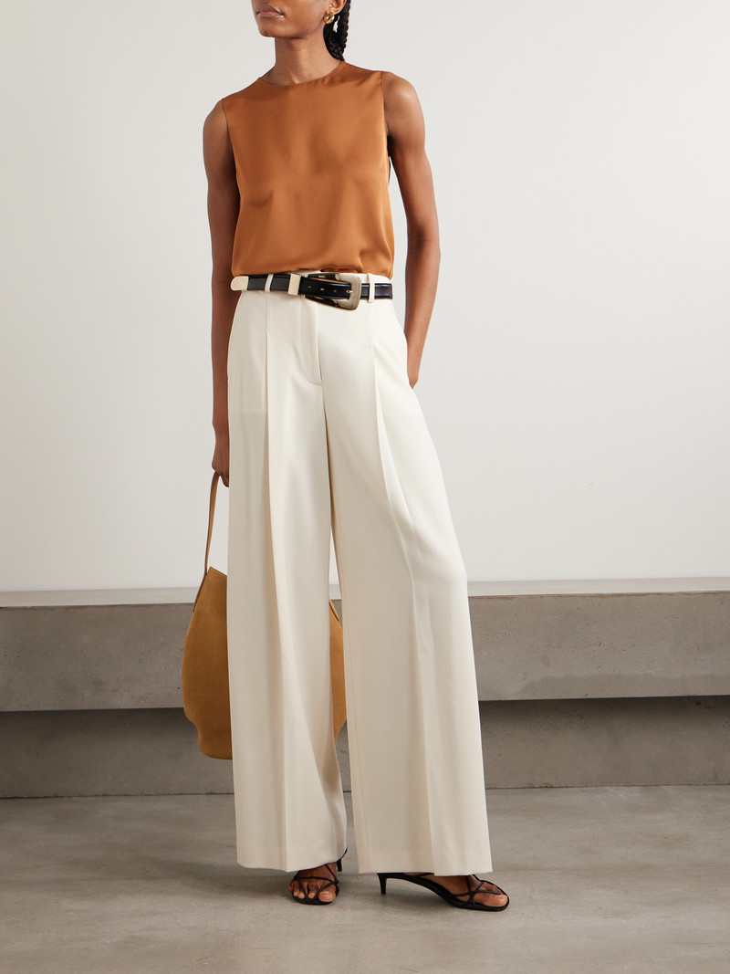Theory Pleated Crepe Wide-leg Pants outlook