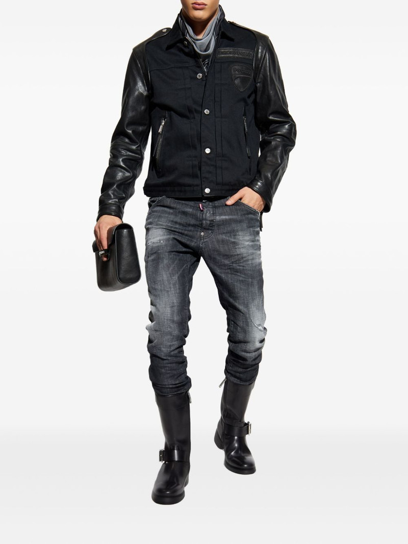 DSQUARED2 x Ducati leather-sleeve patch shirt jacket outlook