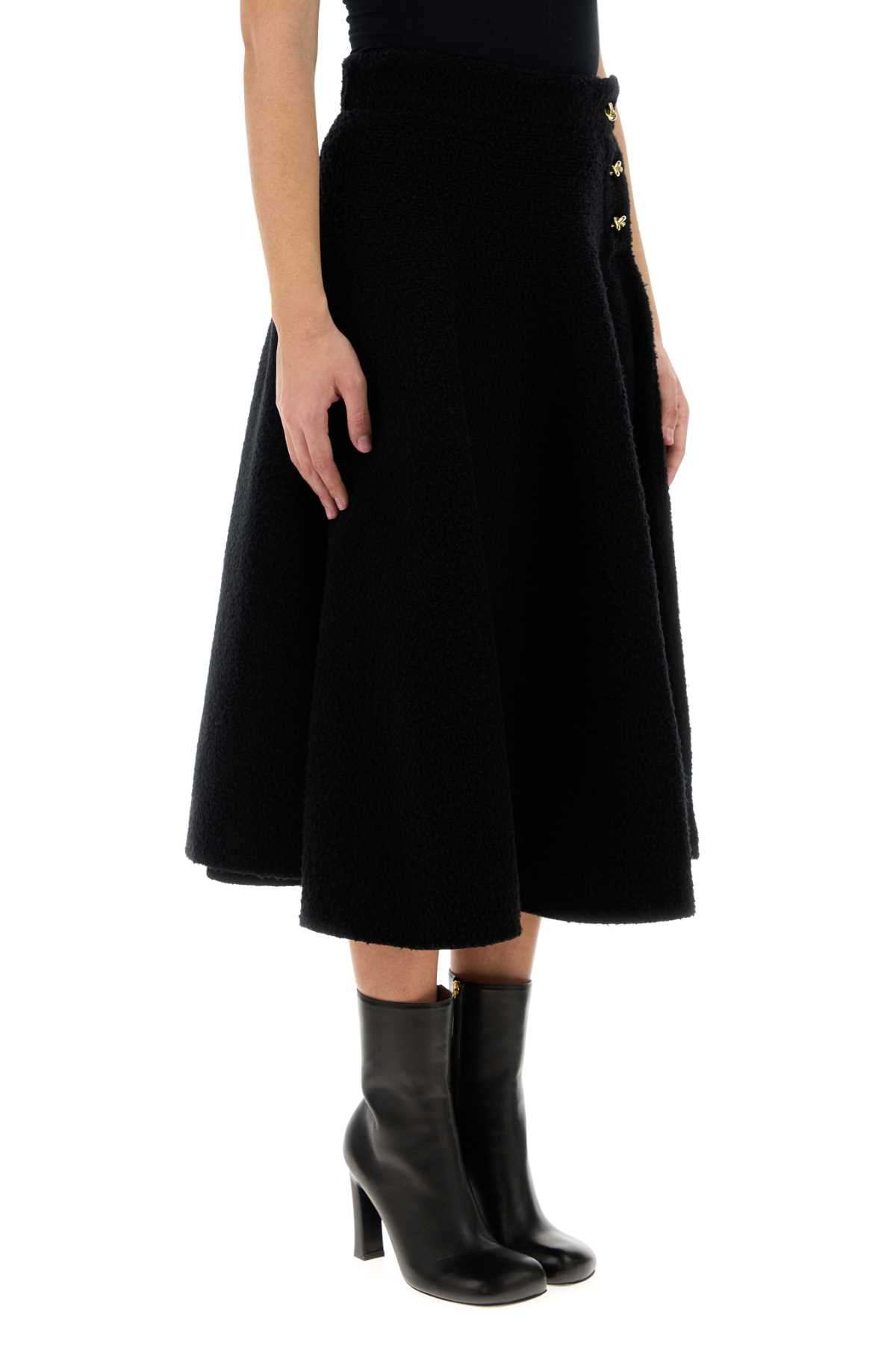 Bottega Veneta Women Black Stretch Cotton Blend Skirt - 3