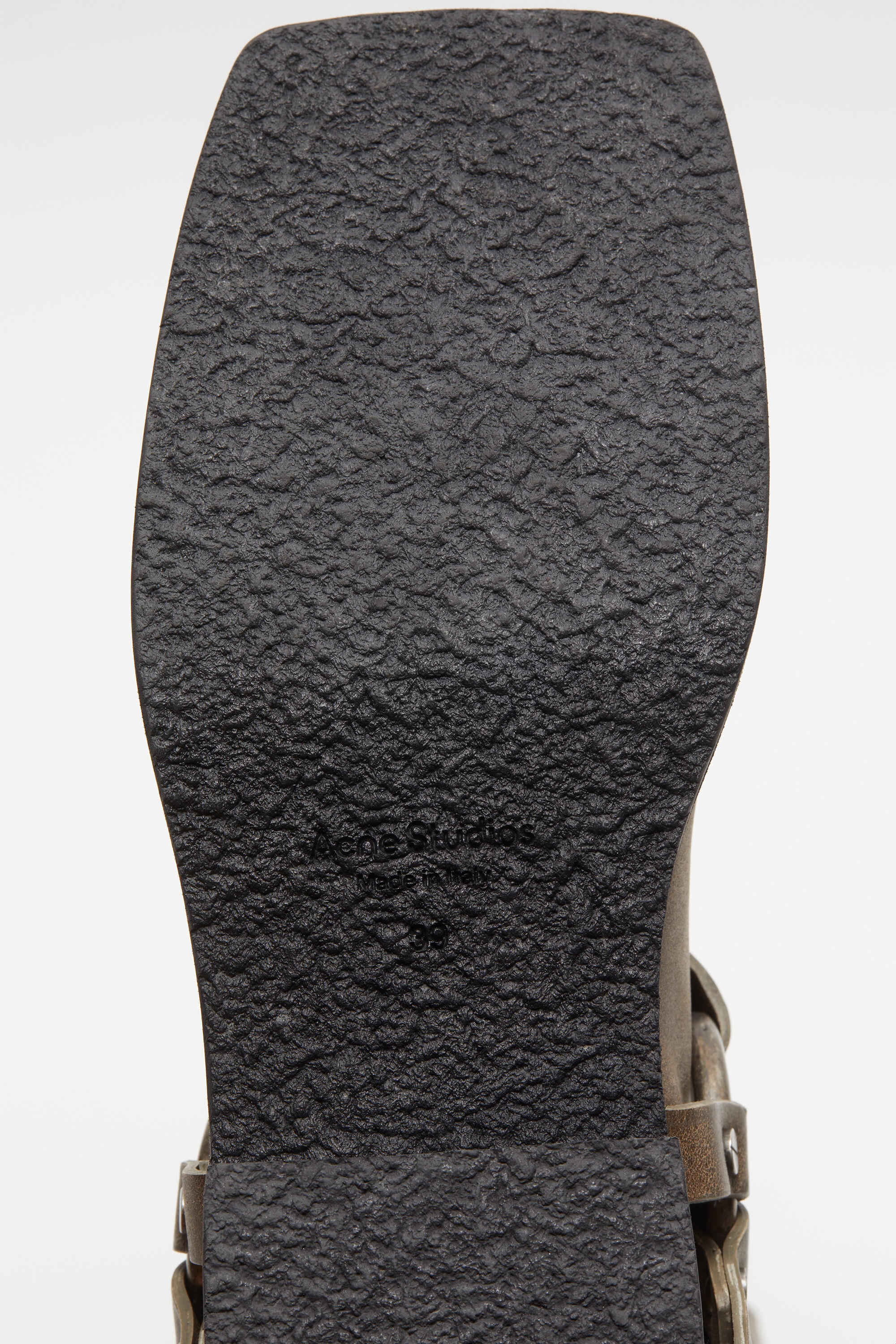 Leather buckle boots - Greige - 7