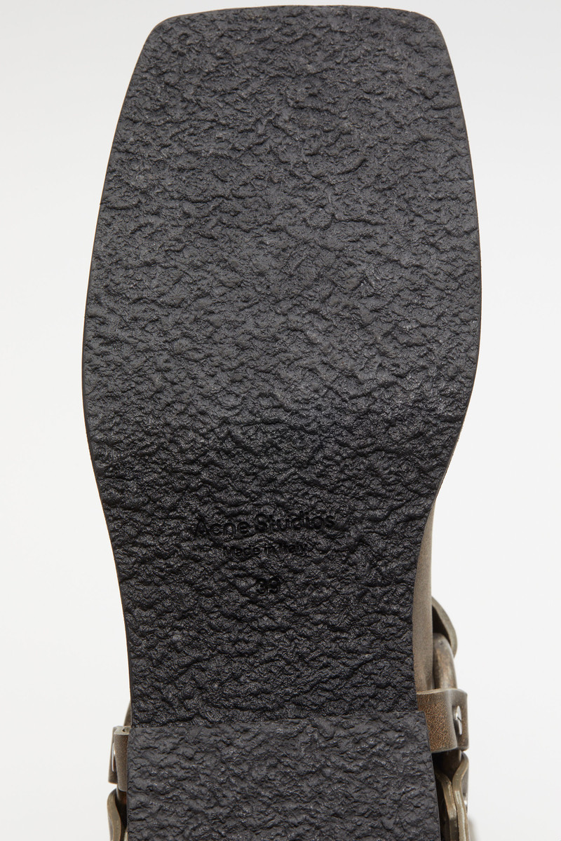 Leather buckle boots - Greige 7