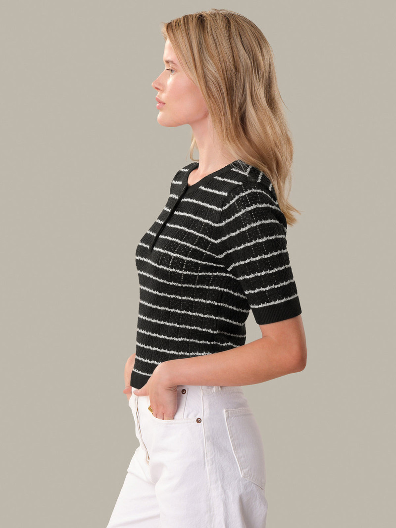 525 america Astrid: Textured Stripe Henley Pullover outlook