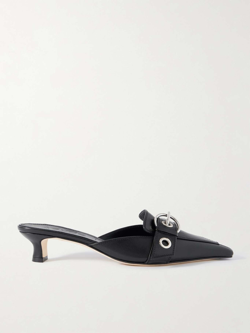 Danielle buckled leather mules Black - 1