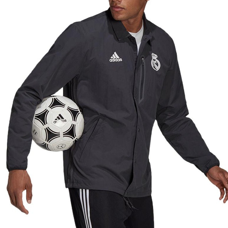 adidas Real Madrid Travel Coach Jacket 'Black' GR4273 - 4