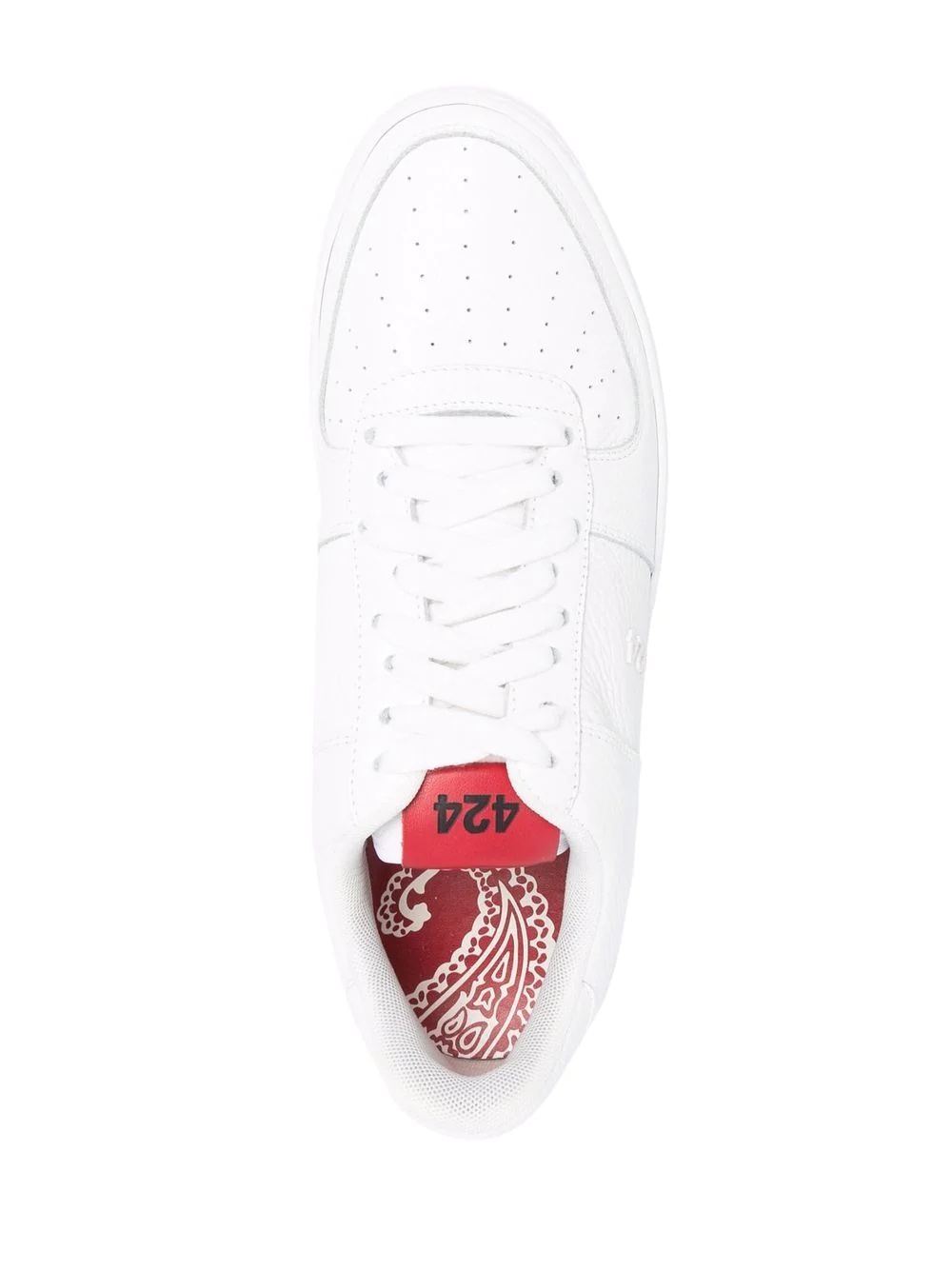 low-top leather sneakers - 4