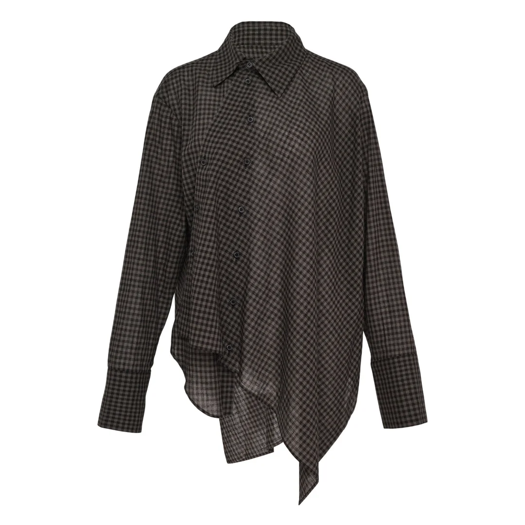 Unbalance Draped Blouse - 1