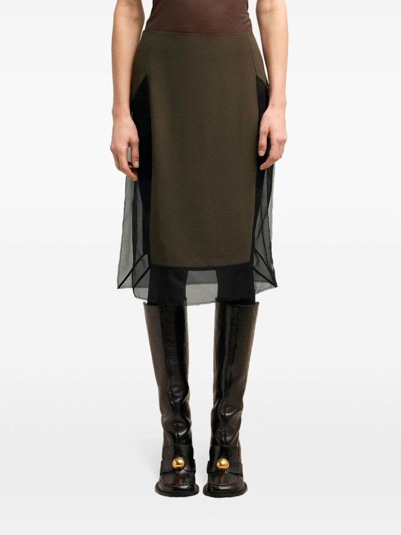 tulle-panel straight skirt 5