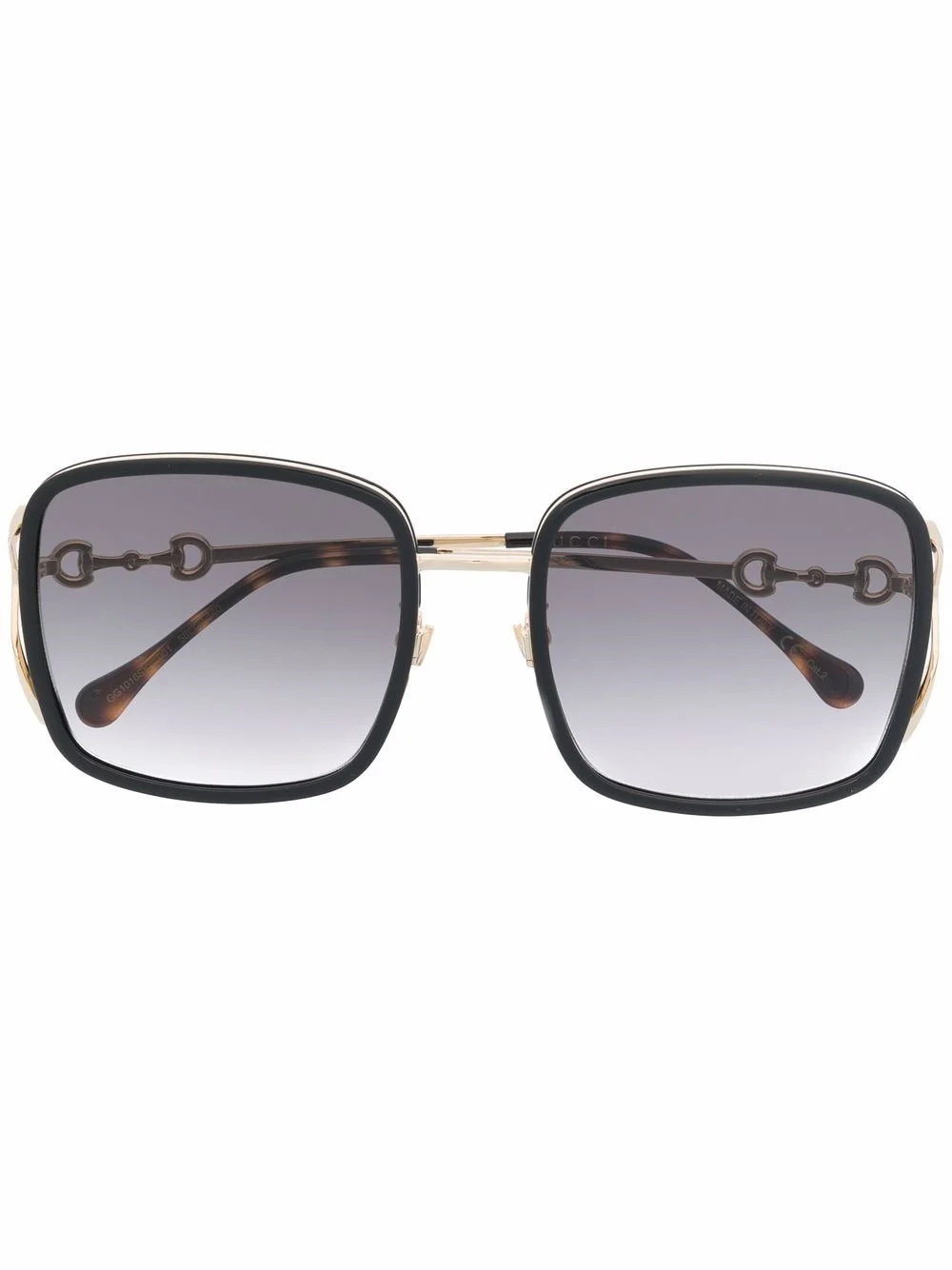 square-frame metal sunglasses - 1